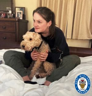 Lucy Atkins and pet dog Simba were struck by a car in Quinton in June 2024.