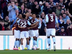Morgan Rogers celebrates with team-mates