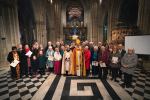 The Bishop of Dudley Rt. Rev. Martin Gorick and the Archdeacon of Dudley, Nikki Groarke, with the Authorised Lay Ministers from across Worcestershire and Dudley