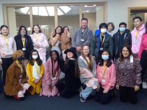 Supporting image for story: Pupils support children's hospital with pink day