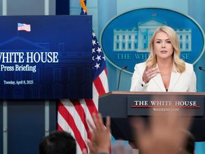 White House press secretary Karoline Leavitt speaks to reporters in the James Brady Press Briefing Room at the White House
