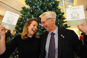 Christina Trevanion with Tree of Light chairman Peter Seaward