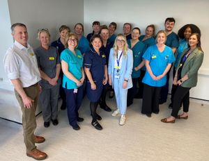 The Triomic Colorectal Team celebrate the research project's milestone. Picture: SaTH.