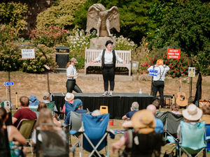 Supporting image for story: Theatre lovers enjoy Sherlock in the sun at Shrewsbury Castle