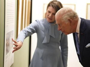 Supporting image for story: King visits exhibition of paintings including his own watercolours