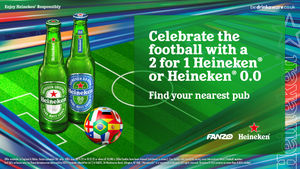 Free Heineken is available during the World Cup thanks to an offer being run by FANZO and Marston's pubs. Photo: FANZO