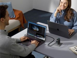 Two laptops can charge rapidly at the same time from the Anker charger