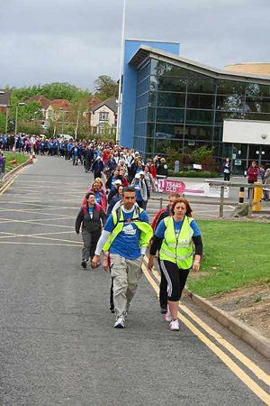The pair lead the walkers out this year