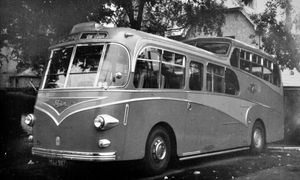 A rare picture of a rare vehicle – an observation deck coach operated by Salopia Saloon Coaches of Whitchurch, seen here in 1953.