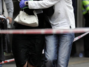 Former Cannock firefighter Paul Dadge escorts injured Davina Turrell to safety 