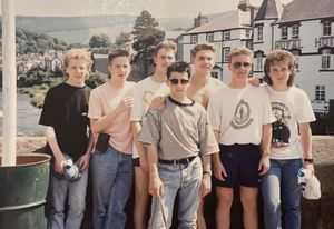Some of the lads in 1985 on Llangollen Bridge.