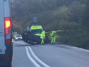 Supporting image for story: Car flips onto roof in A49 crash in Shropshire