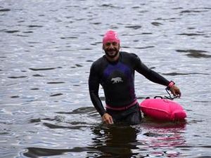 Supporting image for story: A mere swim brings in £8,000 for hospital 