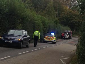 Supporting image for story:  Car ends up in hedge after crash near Telford school