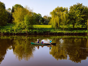 People enjoy the warm weather at Shrewsbury's Quarry Park