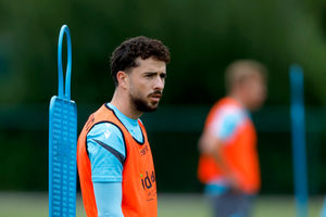 Mikey Johnston during West Brom training. The winger is pushing for a start this weekend (Photo by Adam Fradgley/West Bromwich Albion FC via Getty Images)