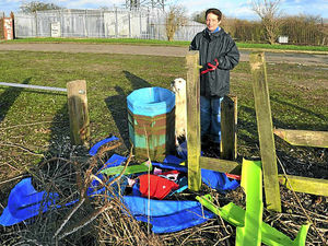 Supporting image for story: Debris from sledges litters Sedgley Beacon