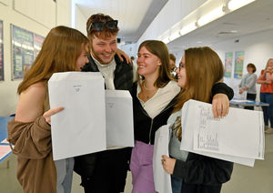 Jessica Broad, Alfie Perkins, Isabel Jevons and Rebecca Formby at Charlton School, Wellington
