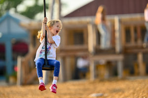Part of the outdoor play area at Hockerhill Adventure Playbarn