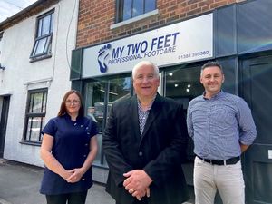 Supporting image for story: Leader visits footcare firm taking a step in the right direction