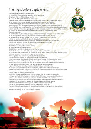 Undated handout photo of a poem written  in tribute to those who have fallen in conflicts by former Royal Marine Rob French.