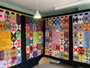 Quilts on display