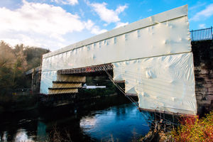 The Iron Bridge is now completely wrapped up