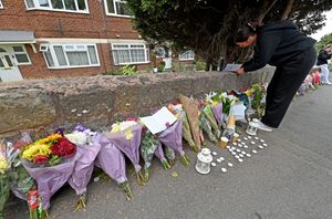 DUDLEY COPYRIGHT NATIONAL WORLD TIM THURSFIELD -07/08/25Tributes at the scene of the tragic car accident, which killed three people on the junction of Clarence Street and Highgate Street, Upper Gornal.