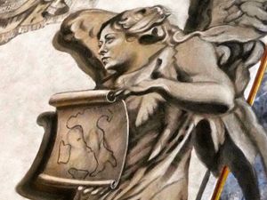 Supporting image for story: I’m no angel, jokes Meloni, as probes launched into church cherub resembling PM