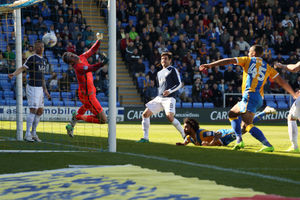 Junior Brown's dramatic diving header in a 1-0 win over Southend all-but secured Town's survival (AMA)