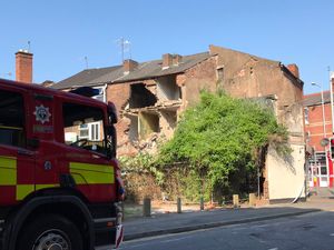 The rear of the building which has collapsed. Picture: @KennettPhoto