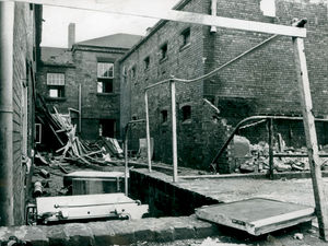 Originally described as a 'large and handsome building' the former police station in High Street, West Bromwich had seen better days when this picture was taken in August. It had been replaced by a new divisional headquarters in nearby New Street, where 300 personnel were based, and was set to demolished to make way for a new traffic island and link road. However, it looks as if the vandals had already started the work, before the contractors arrived on site.
