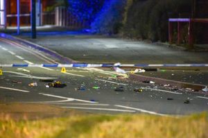 Debris was left scattered across Horseley Heath near Lidl and the Elegant Nails Salon