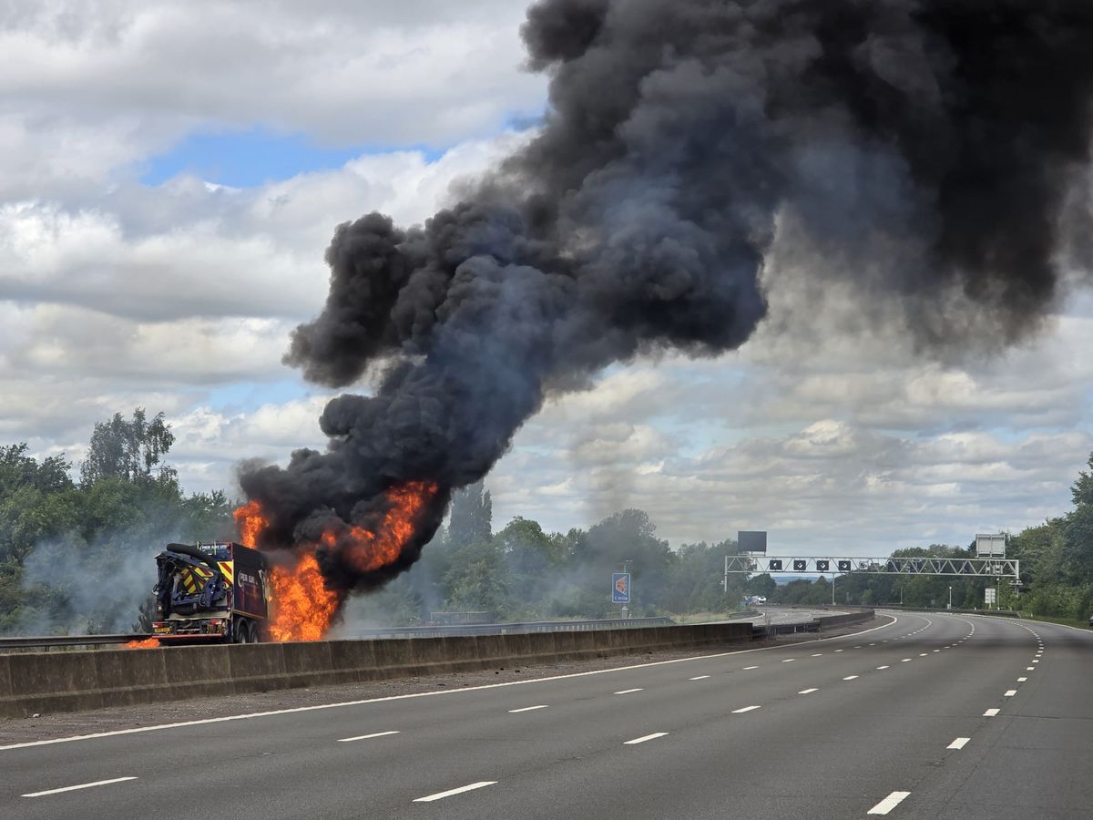 Two lanes of M6 near Stafford to remain closed for emergency resurfacing works after lorry fire
