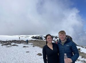 Mya and Lewis on top of Ben Nevis. 