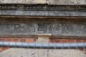 Look carefully and you can still see a trace of the old police sign