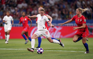 England's Ellen White scores her side's second goal of the game before VAR rues it out for offside