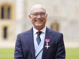 Gregg Wallace after being made a Member of the Order of the British Empire (MBE) by the Princess Royal in an investiture ceremony at Windsor Castle in February 2023