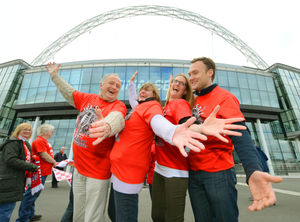 John Duke, Doreen Duke, Emma Hardiman and Jon Hardiman at Wembley