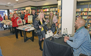 Fans queue up as former Wolves Keeper Carl Ikeme signs copies of his new book 'Why Not Me' at Waterstones in Wolverhampton