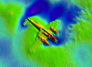 The Dornier in its watery grave where it lay for 70 years