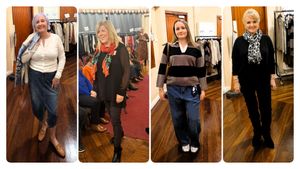 Lions President Debra,  Lion Elaine joined by Friends of Lions, Wendy and Eva