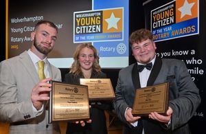 Main award winners: Frazer Humphreys from Pendeford (Tom Warren Award 19-25 age), Eva Abley from Wolverhampton (Special Recognition Award), Ethan Shaw from Bilston (Roger Timbrell Award 13-18 age).