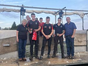 The winners in the 21 yrs and under class – 1, Tom Evan; 2, Meurig Rees; 3, Dan Jones