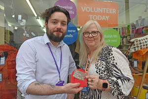 Daniel Walton with store manager Angela Wills