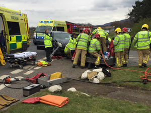 Supporting image for story: Pictures: Three injured in 'serious' crash on old A5 between Shrewsbury and Telford