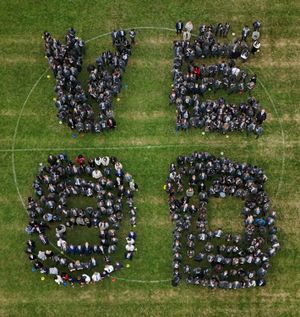 Students and staff mark the moment and pay respect to those that fought for us.