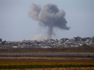 Smoke rises following an Israeli army bombardment in the Gaza Strip