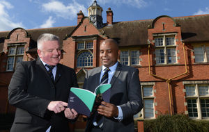 Dr Andy Wilcox and Ed Mashatise at Harper Adams University