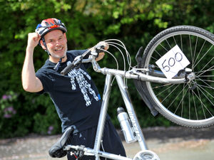 Supporting image for story: Alan embarking on virtual ride from Stafford to Paris